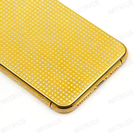 Custom Luxury Full Diamonds Back Housing for iPhone 11 Pro Max Gold