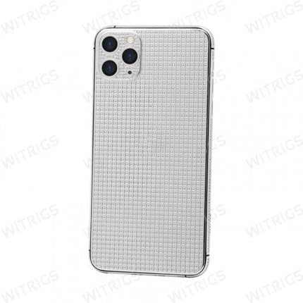 Custom Luxury Full Diamonds Back Housing for iPhone 11 Pro Max Platinum Silver