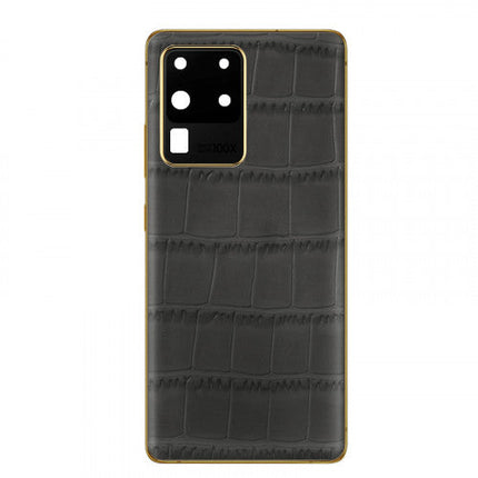 Custom Luxury Battery Cover with Frame for Samsung Galaxy S20 Ultra Grey