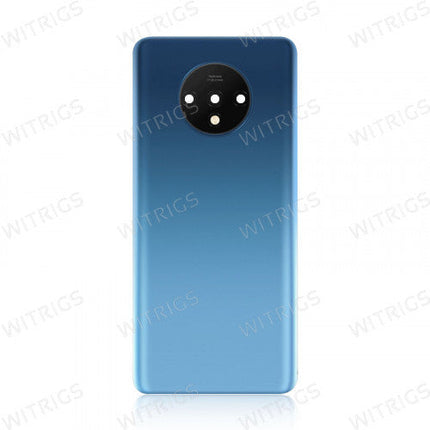 Custom Battery Cover with Camera Cover for OnePlus 7T Blue.
