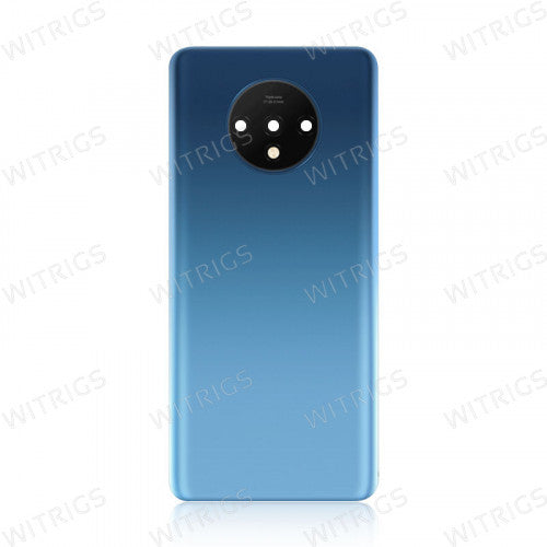 Custom Battery Cover with Camera Cover for OnePlus 7T Blue.