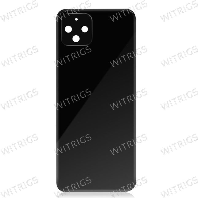 Custom Battery Cover with Camera lens Cover for Google Pixel 4 Black.