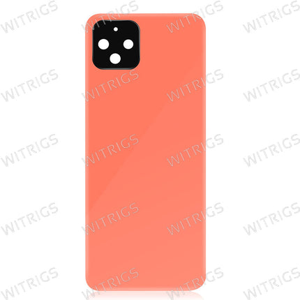 Custom Battery Cover with Camera lens Cover for Google Pixel 4 Orange.