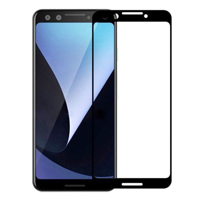 Full Screen Tempered Glass Screen Protector for Google Pixel 3 Black.