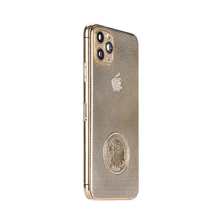 Custom Luxury Full Diamonds Rear Housing for iPhone 11 Pro Max Gold Eagle