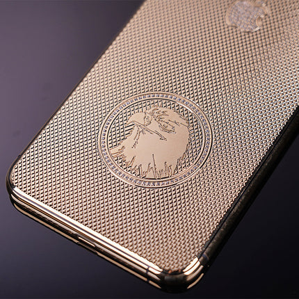 Custom Luxury Full Diamonds Rear Housing for iPhone 11 Pro Max Gold Eagle