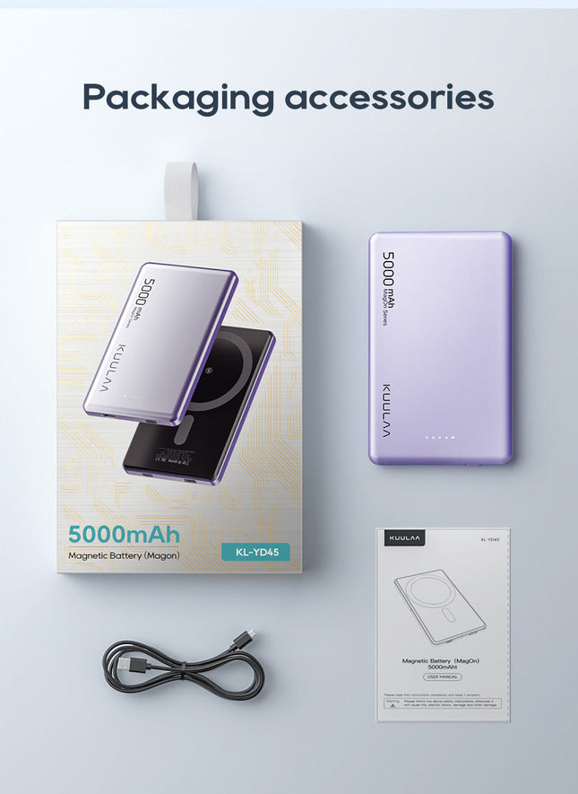 Magnetic Power Bank Portable Charger 5000mah Battery Pack For MagSafe , For iphone 12/13/14