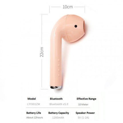 Plus Size Wireless Earphone Style Bluetooth Speaker Yellow