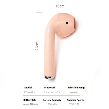Plus Size Wireless Earphone Style Bluetooth Speaker Blue