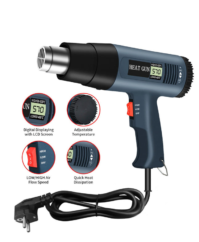 AK03 LCD Display Heat Gun 2000W (EU plug)