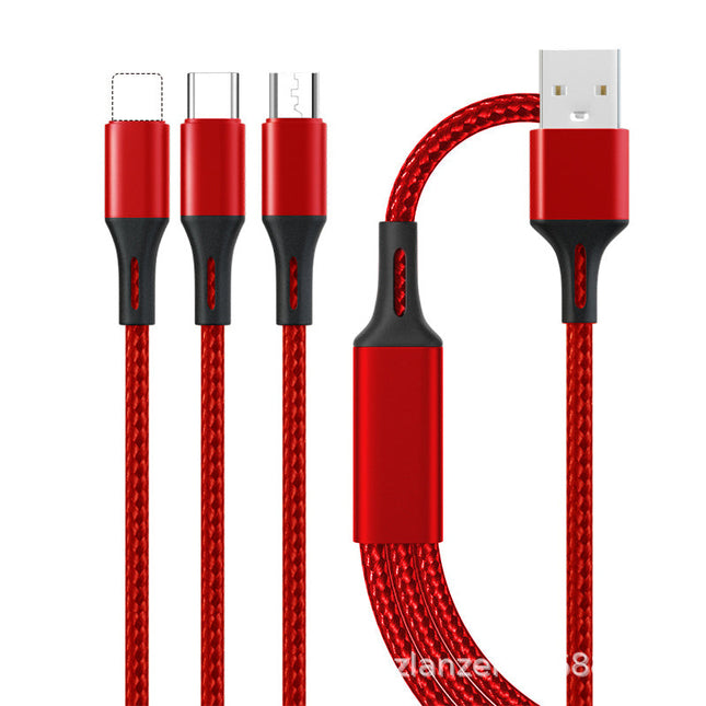 3 in 1 Charger Cable Data Cable USB Cable Universal Charging Cord For Type-C /Micro USB /iPhone